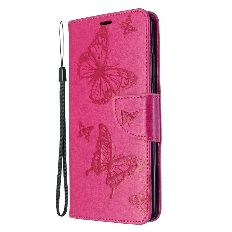 Housse Xiaomi Mi Note 10 Papillons Imprimés à Lanière Housse Xiaomi Mi Note 10 Papillons Imprimés à Lanière