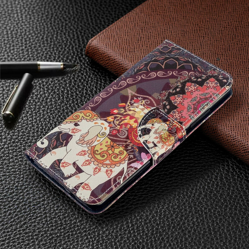 Housse Xiaomi Mi Note 10 Éléphants Indiens Housse Xiaomi Mi Note 10 Éléphants Indiens