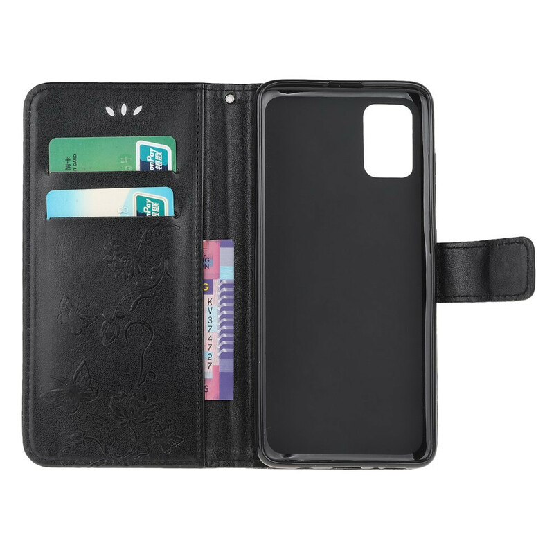 Housse Samsung Galaxy A51 Papillons et Fleurs à Lanière Housse Samsung Galaxy A51 Papillons et Fleurs à Lanière