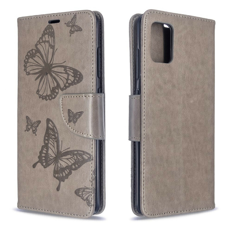 Housse Samsung Galaxy A51 Les Papillons en Vol avec Lanière