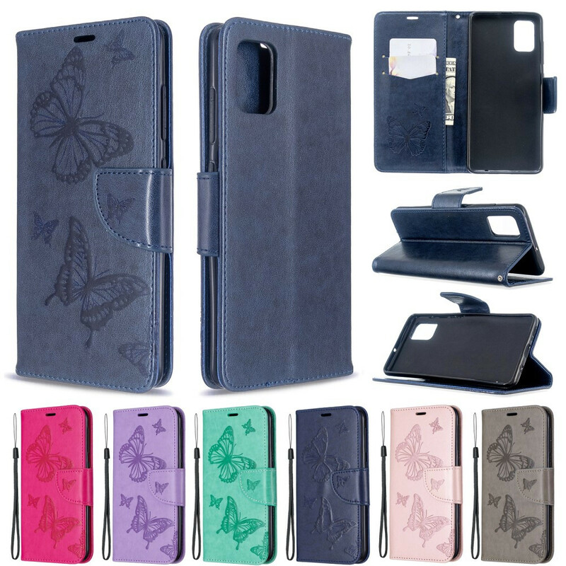 Housse Samsung Galaxy A51 Les Papillons en Vol avec Lanière Housse Samsung Galaxy A51 Les Papillons en Vol avec Lanière