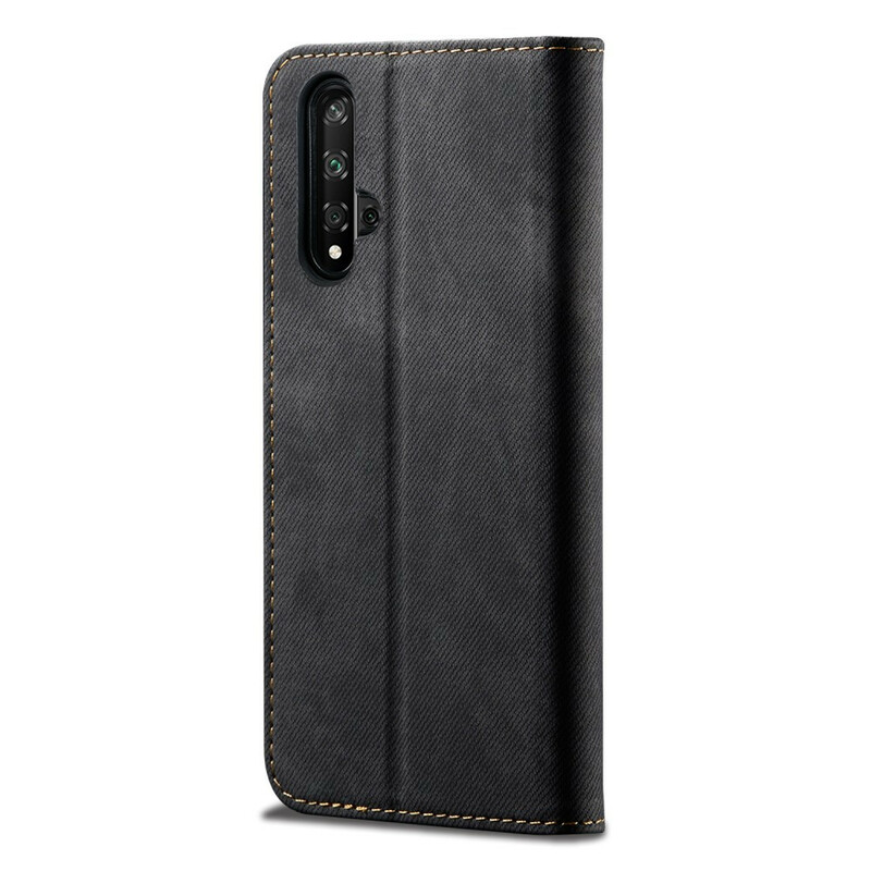 Flip Cover Honor 20 / Huawei Nova 5T Simili Cuir Texture Jeans