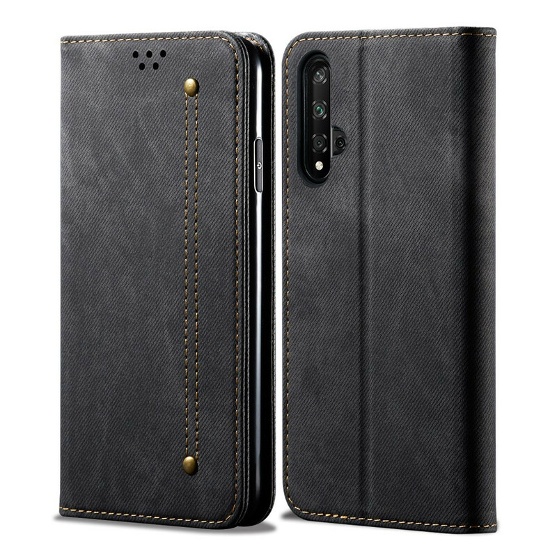 Flip Cover Honor 20 / Huawei Nova 5T Simili Cuir Texture Jeans