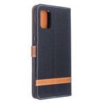 Housse Samsung Galaxy A51 Tissu et Effet Cuir à Lanière Housse Samsung Galaxy A51 Tissu et Effet Cuir à Lanière