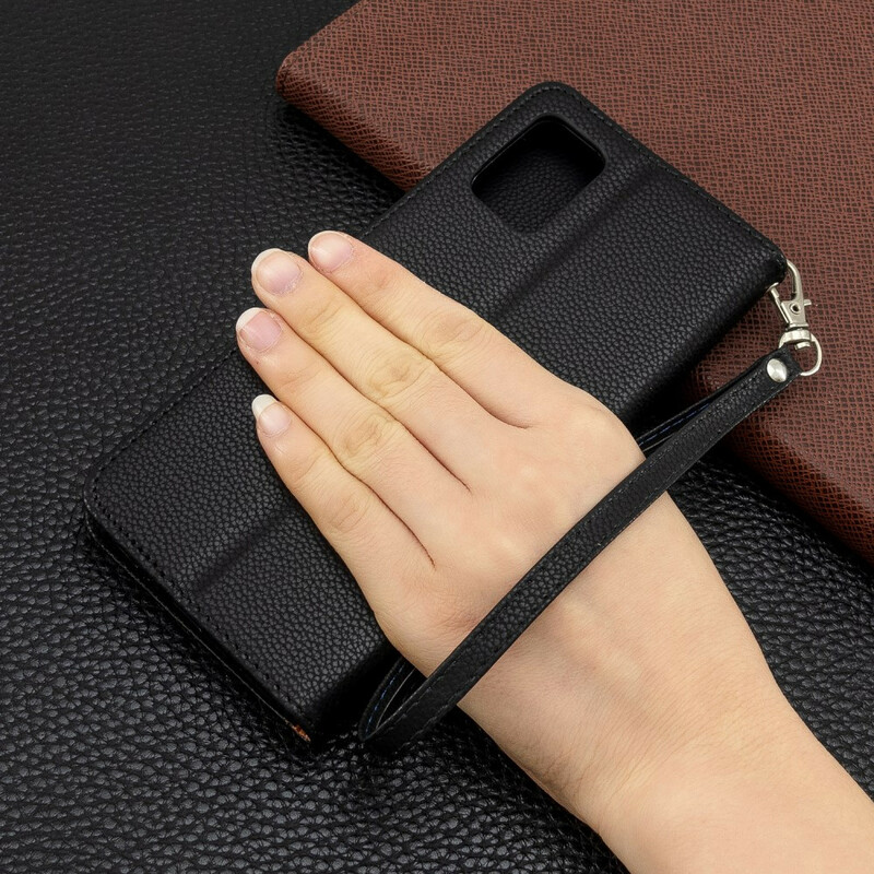 Housse Samsung Galaxy A51 Litchi Rabat Oblique