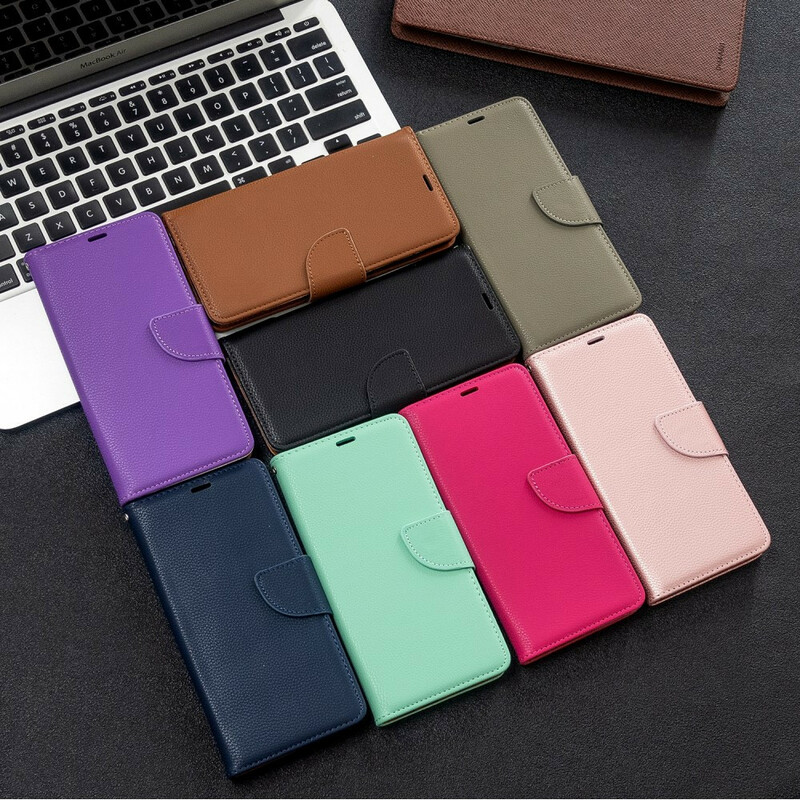 Housse Samsung Galaxy A51 Litchi Rabat Oblique