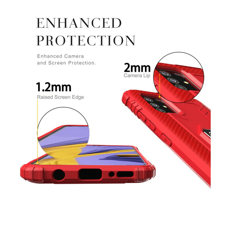 Coque Samsung Galaxy A51 Ring et Fibre Carbone Coque Samsung Galaxy A51 Ring et Fibre Carbone