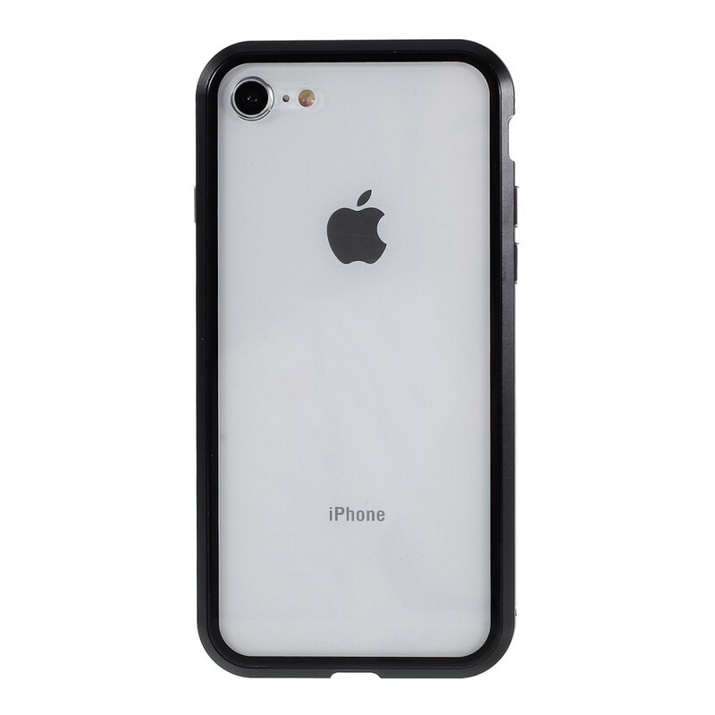 Coque iPhone 8 / 7 Rebords Métal et Verre Trempé Coque iPhone 8 / 7 Rebords Métal et Verre Trempé