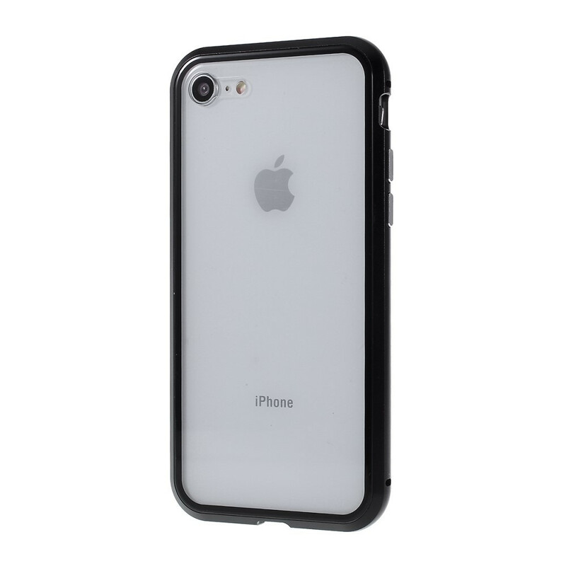 Coque iPhone 8 / 7 Rebords Métal et Verre Trempé Coque iPhone 8 / 7 Rebords Métal et Verre Trempé
