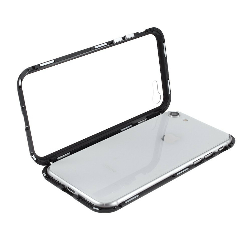 Coque iPhone 8 / 7 Rebords Métal et Verre Trempé Coque iPhone 8 / 7 Rebords Métal et Verre Trempé