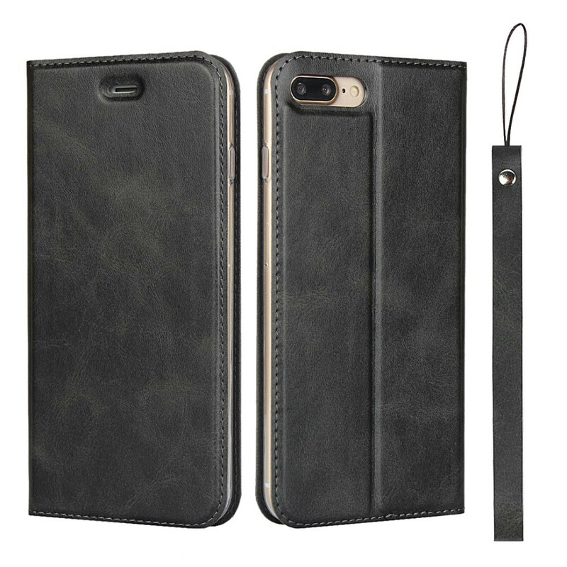 Flip Cover iPhone 8 Plus / 7 Plus Simili Cuir avec Lanière Ma Coque