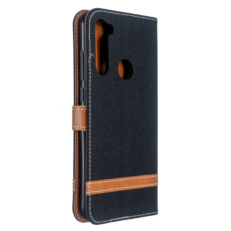 Housse Xiaomi Redmi Note 8T Tissu et Effet Cuir à Lanière Housse Xiaomi Redmi Note 8T Tissu et Effet Cuir à Lanière