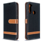 Housse Xiaomi Redmi Note 8T Tissu et Effet Cuir à Lanière Housse Xiaomi Redmi Note 8T Tissu et Effet Cuir à Lanière
