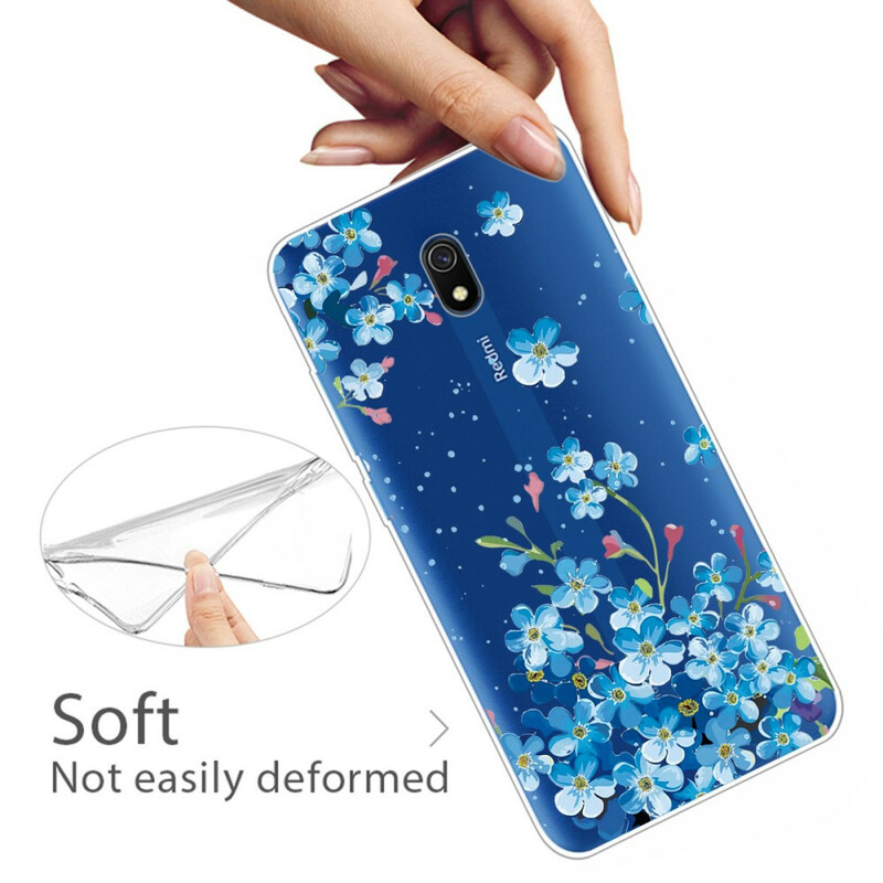 Coque Xiaomi Redmi 8A Bouquet de Fleurs Bleues