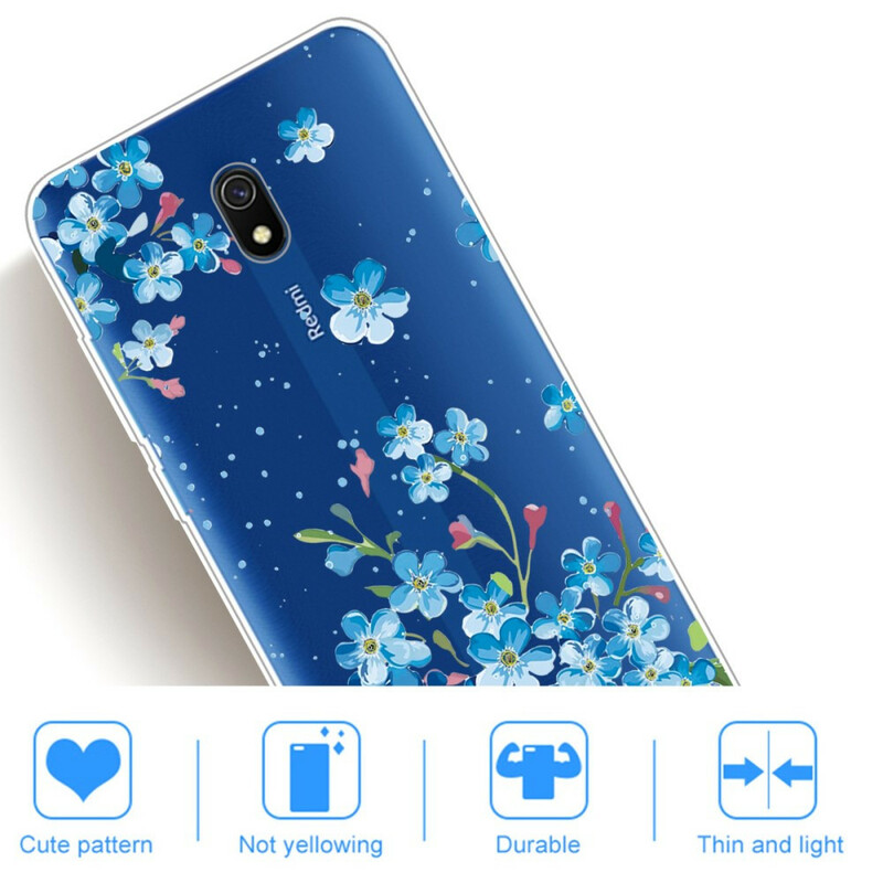 Coque Xiaomi Redmi 8A Bouquet de Fleurs Bleues