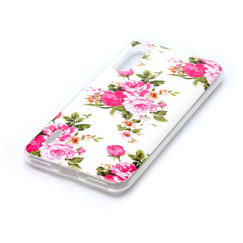 Coque Xiaomi Mi A3 Fleurs Liberty Fluorescente