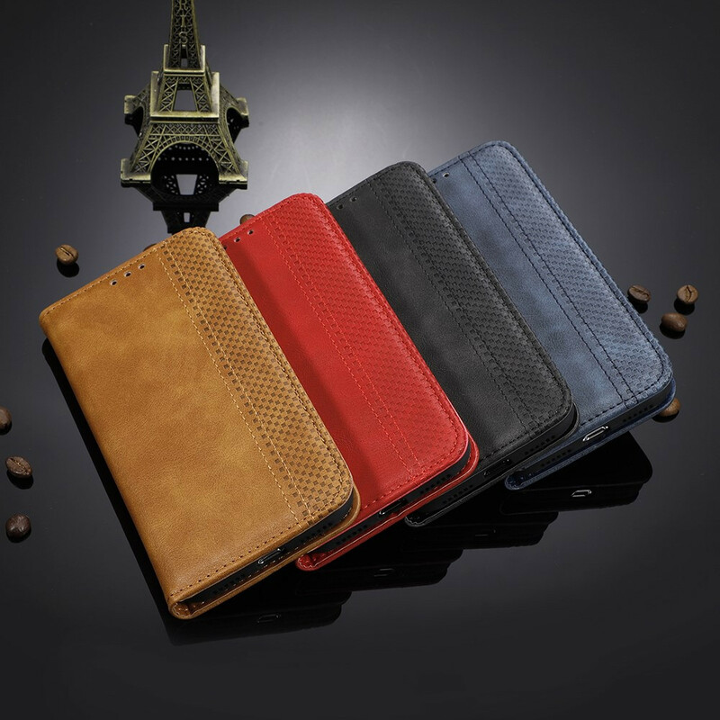 Flip Cover Xiaomi Redmi K30 Effet Cuir Vintage Stylisé