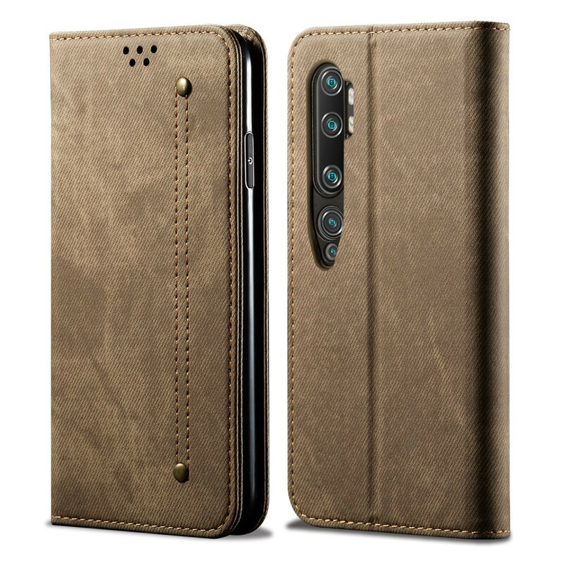 Flip Cover Xiaomi Mi Note 10 Tissu Jeans