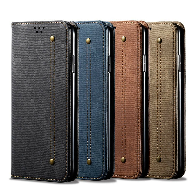 Flip Cover Xiaomi Mi Note 10 Tissu Jeans