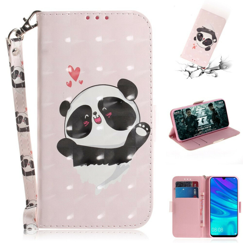 Housse Huawei P Smart  2019 Panda Love à Lanière