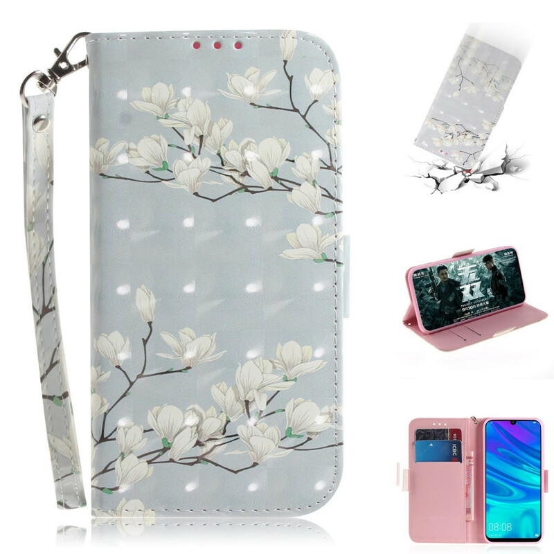 Housse Huawei P Smart 2019 Arbre en Fleurs à Lanière Housse Huawei P Smart 2019 Arbre en Fleurs à Lanière