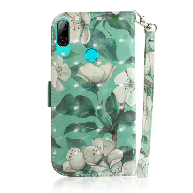 Housse Huawei P Smart 2019 Branche en Fleurs à Lanière Housse Huawei P Smart 2019 Branche en Fleurs à Lanière