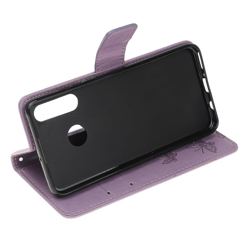Housse Huawei P Smart 2019 Papillons et Fleurs à Lanière Housse Huawei P Smart 2019 Papillons et Fleurs à Lanière
