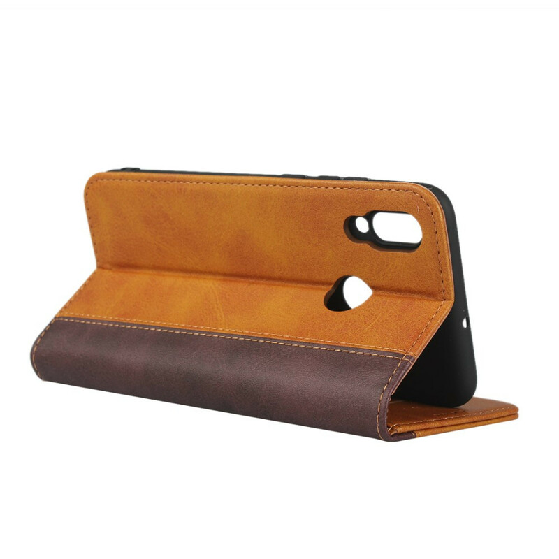Flip Cover Huawei P Smart 2019 Bicolore Effet Cuir Flip Cover Huawei P Smart 2019 Bicolore Effet Cuir