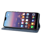 Flip Cover Huawei P20 Effet Cuir Vintage Stylisé Flip Cover Huawei P20 Effet Cuir Vintage Stylisé