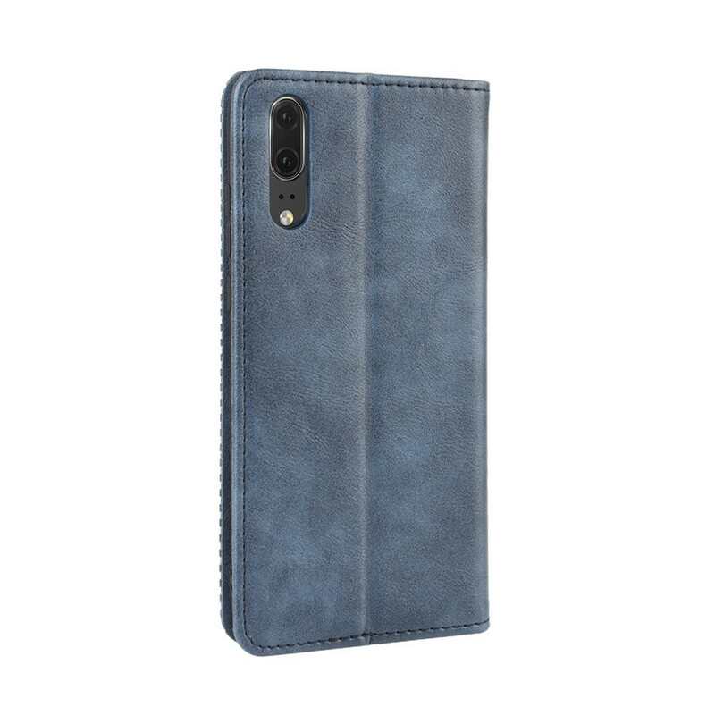 Flip Cover Huawei P20 Effet Cuir Vintage Stylisé Flip Cover Huawei P20 Effet Cuir Vintage Stylisé