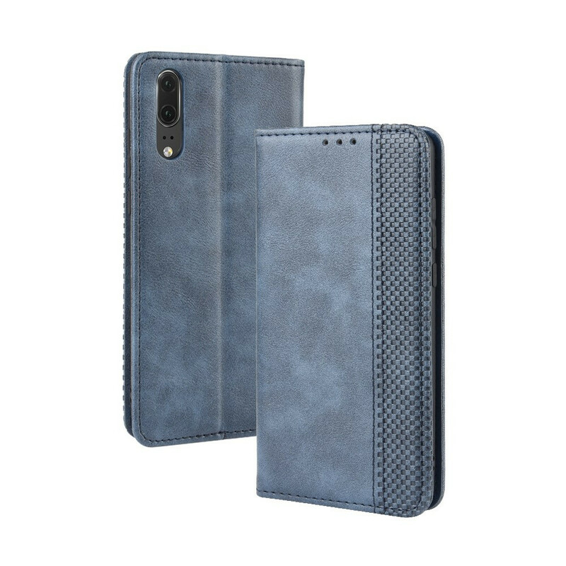 Flip Cover Huawei P20 Effet Cuir Vintage Stylisé Flip Cover Huawei P20 Effet Cuir Vintage Stylisé