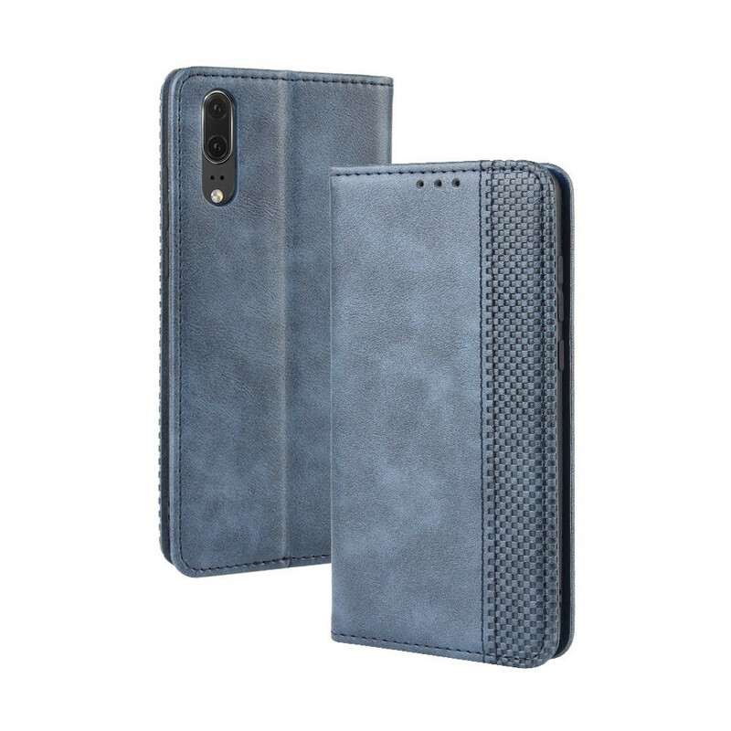 Flip Cover Huawei P20 Effet Cuir Vintage Stylisé