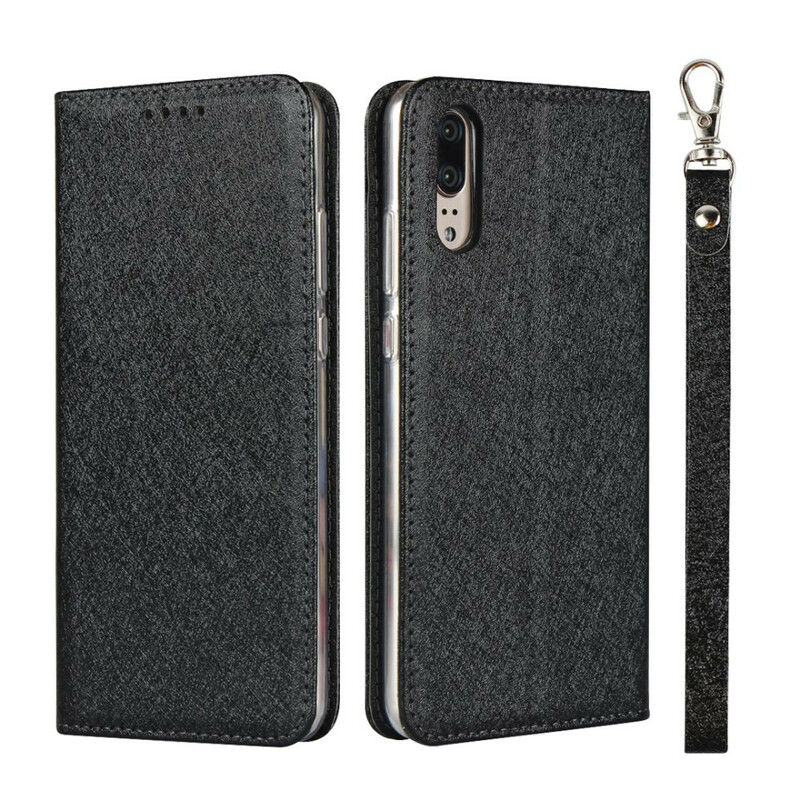 Flip Cover Huawei P20 Style Cuir Douceur avec Lanière