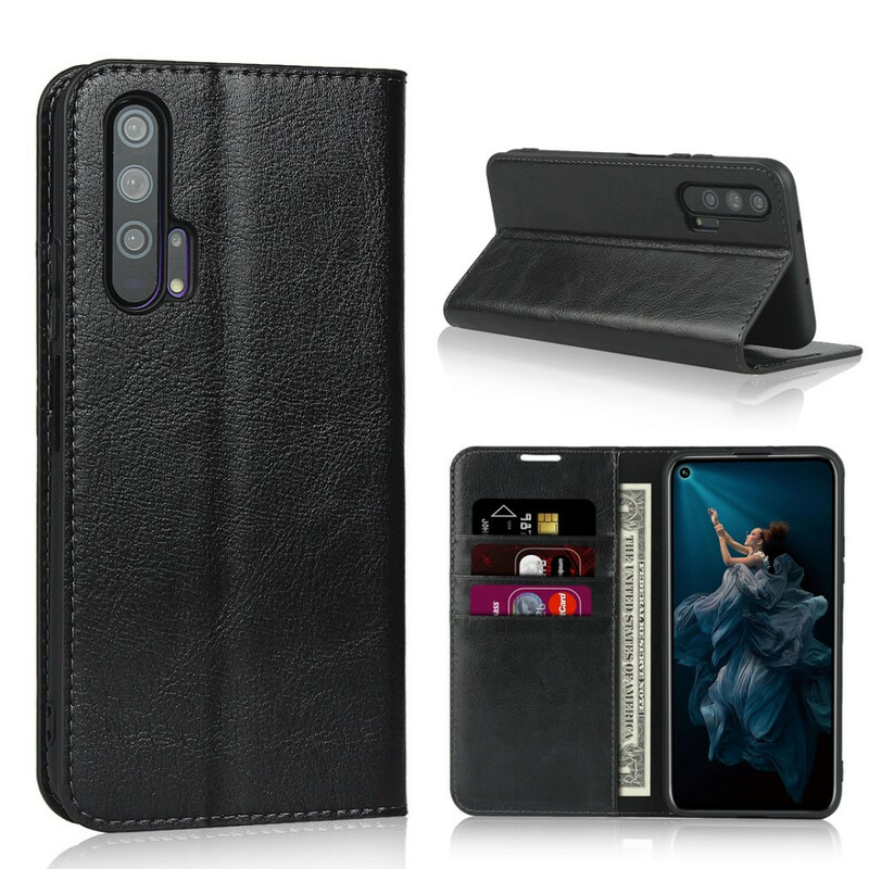 Flip Cover Honor 20 Pro Cuir Véritable Vieilli Flip Cover Honor 20 Pro Cuir Véritable Vieilli