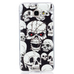 Coque Samsung Galaxy J7 2016 Attention Têtes de Mort Fluorescente