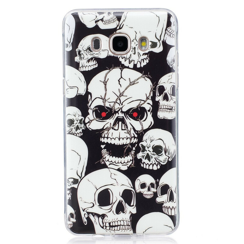 Coque Samsung Galaxy J7 2016 Attention Têtes de Mort Fluorescente Coque Samsung Galaxy J7 2016 Attention Têtes de Mort Fluorescente