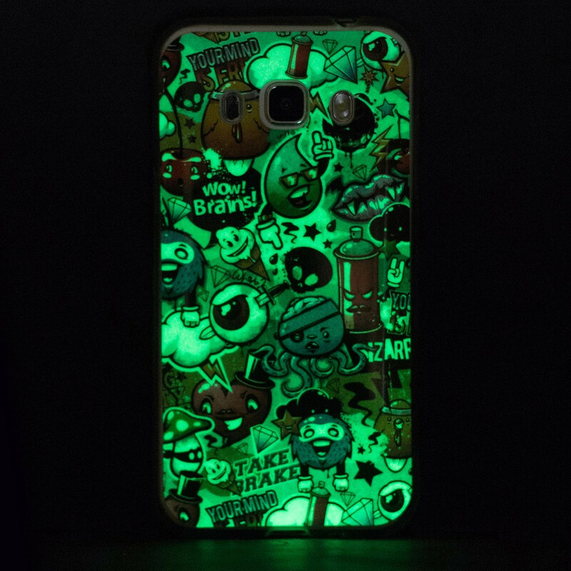 Coque Samsung Galaxy J7 2016 Attention Têtes de Mort Fluorescente Coque Samsung Galaxy J7 2016 Attention Têtes de Mort Fluorescente