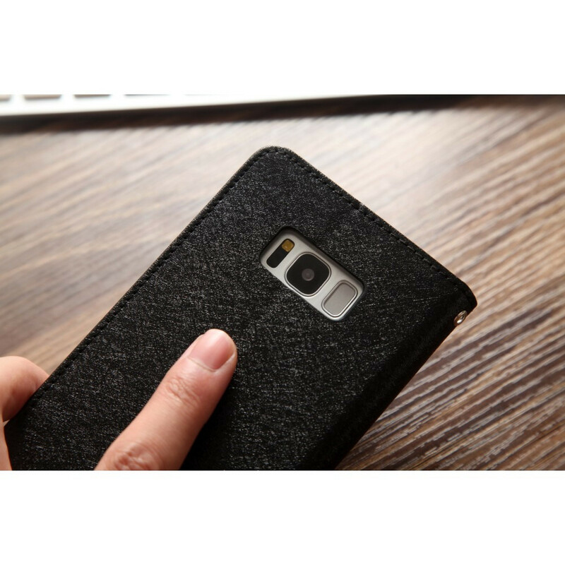 Flip Cover Samsung Galaxy S8 Effet Cuir Texture Soie CMAI2