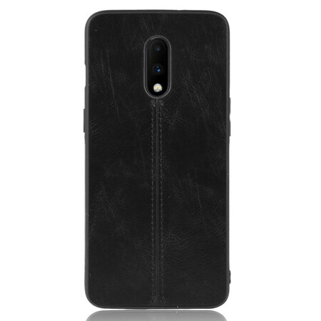 Coque OnePlus 7 Effet Cuir Couture