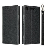 Flip Cover Sony Xperia XZ1 Style Cuir Douceur avec Lanière Flip Cover Sony Xperia XZ1 Style Cuir Douceur avec Lanière