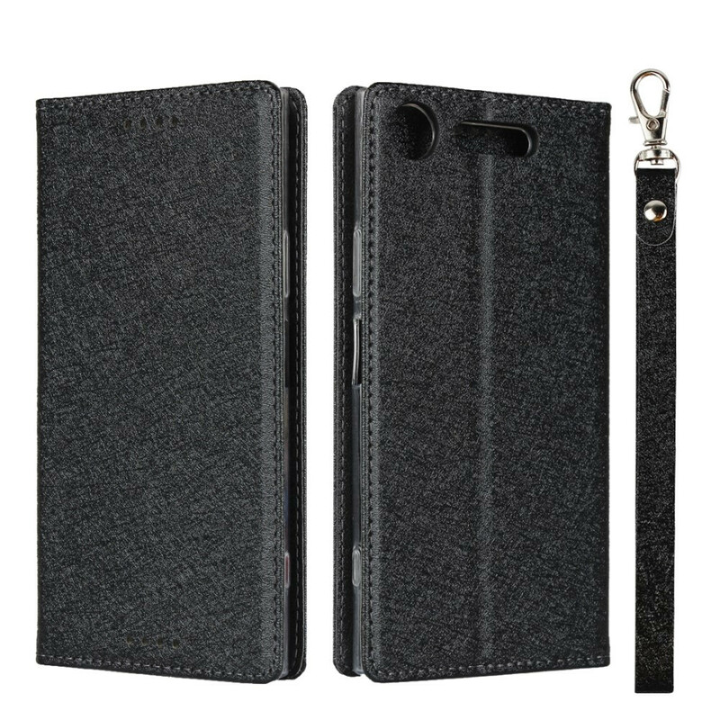 Flip Cover Sony Xperia XZ1 Style Cuir Douceur avec Lanière Flip Cover Sony Xperia XZ1 Style Cuir Douceur avec Lanière
