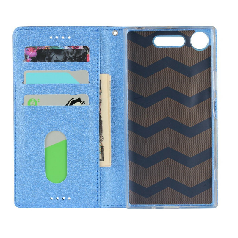 Flip Cover Sony Xperia XZ1 Style Cuir Douceur avec Lanière