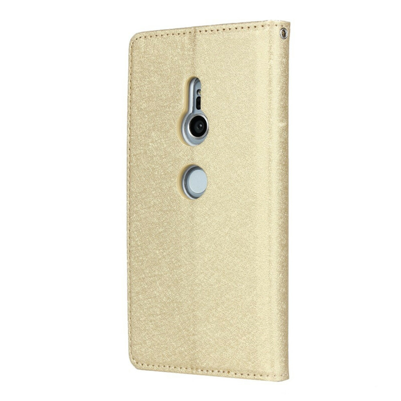 Flip Cover Sony Xperia XZ2 Style Cuir Douceur avec Lanière