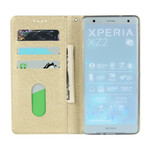 Flip Cover Sony Xperia XZ2 Style Cuir Douceur avec Lanière