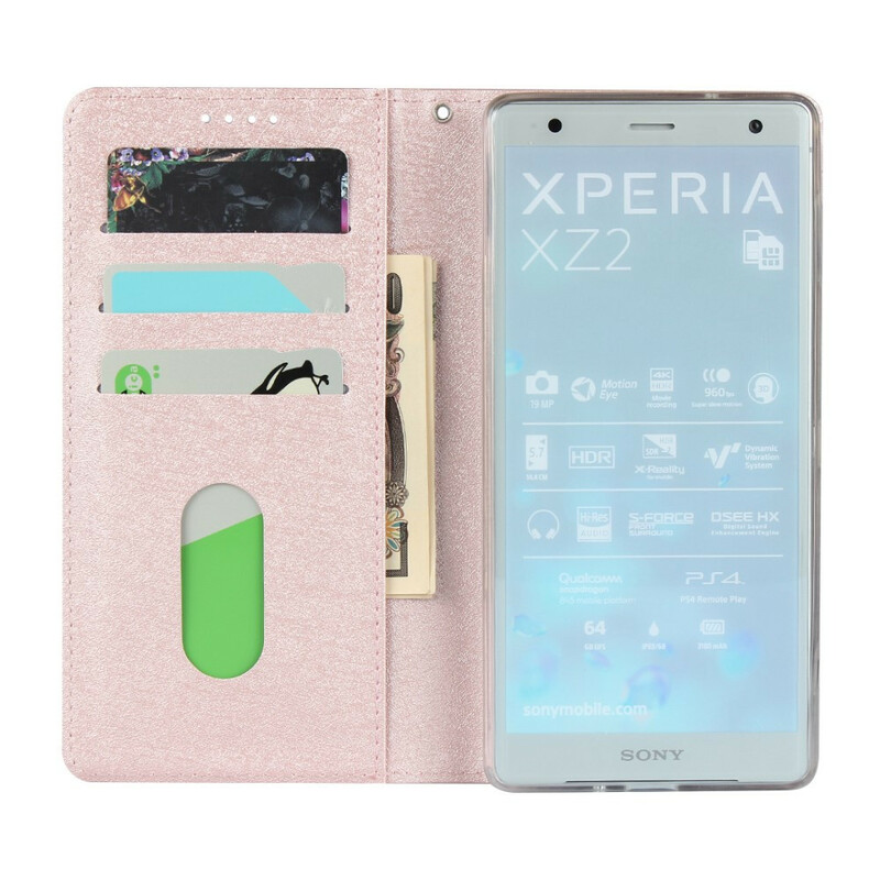 Flip Cover Sony Xperia XZ2 Style Cuir Douceur avec Lanière Flip Cover Sony Xperia XZ2 Style Cuir Douceur avec Lanière