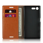 Flip Cover Sony Xperia X Compact Cuir Véritable Flip Cover Sony Xperia X Compact Cuir Véritable