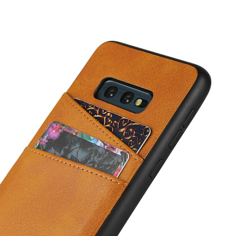 Coque Samsung Galaxy S10e Texture Cuir Double Porte Cartes