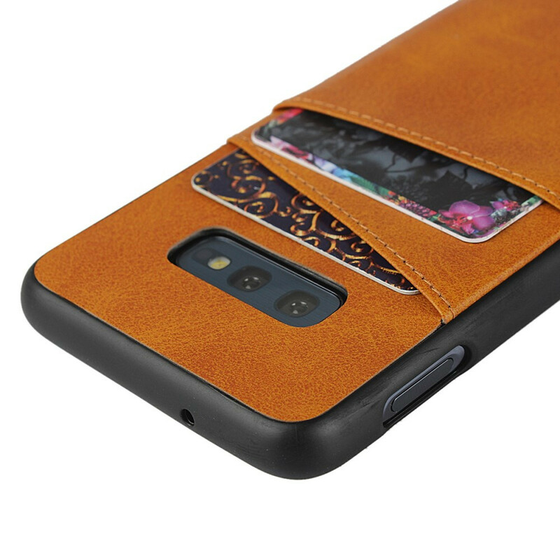 Coque Samsung Galaxy S10e Texture Cuir Double Porte Cartes