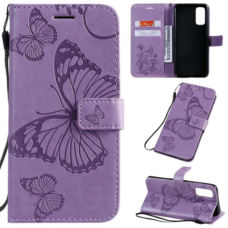 Housse Samsung Galaxy S20 Papillons Géants à Lanière Housse Samsung Galaxy S20 Papillons Géants à Lanière