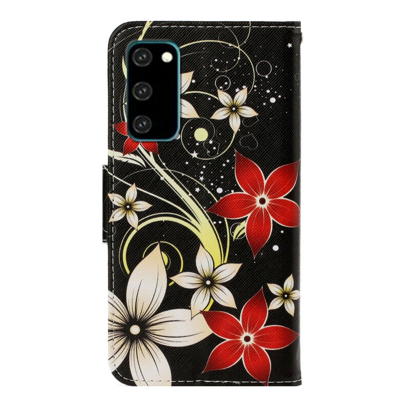 Housse Samsung Galaxy S20 Fleurs Colorées à Lanière